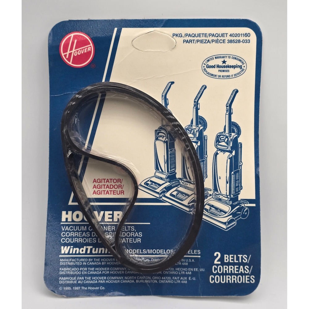 Hoover Vacuum Agitator Belts Black WindTunnel 38528-033 2 Belts NIP